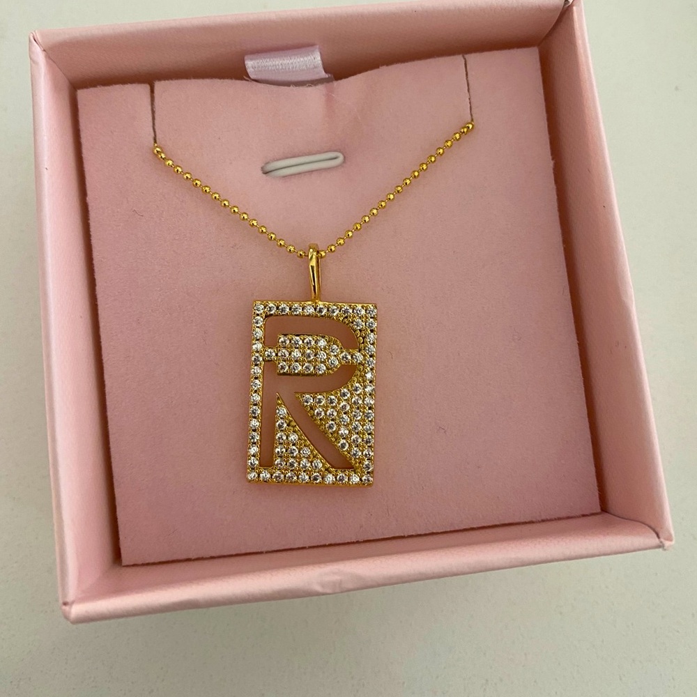 KC Chic Initial Gold Necklace “R”